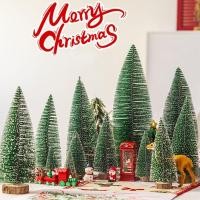 ราคา ต้นคริสต์มาสขนาดเล็กประดับโต๊ะ DIY Pine Pine Tree ตกแต่งคริสต์มาสย้อมสีขาวซีดาร์ต้นคริสต์มาสขนาดเล็ก (40769674432)