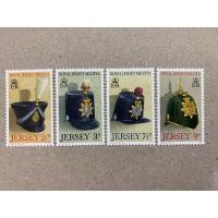 ราคา {JK} Jersey 1972 - Military Caps Stamps 4V MNH (13/06) (19789842705)