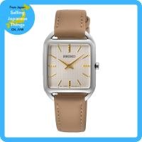 ราคา นาฬิกาข้อมือ SEIKO ผู้หญิง ดีไซน์สี่เหลี่ยม สายหนังสีเบจและเงิน รองรับกันน้ำ 5ATM พร้อมคู่มือภาษาญี่ปุ่นและกล่องแบรนด์แท้ (56500204807)