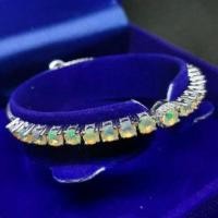 ราคา สร้อยข้อมือ โอปอล Opal พลอยแท้ เจียรไนทรงกลม ขนาด 4 มม. จำนวน 19 เม็ด ตัวเรือนเงิน 925 ชุบทองคำขาว แบบรูด (9031831995)