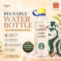 ราคา Starbucks Reusable Clear Water Bottle พร้อมถุงผ้าหูรูด 700ml ขวดน้ำพกพา (56157760612)