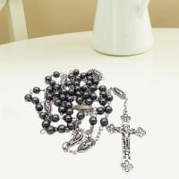 ราคา Mya Vintage ศาสนาสร้อยคอลูกประคํา Hematite หินลูกปัดพระเยซูสําหรับ Cross Pend (50458841621)