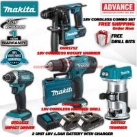 ราคา MAKITA POWER TOOLS 18V SUPER VALUE COMBO SET **ซื้อชุดคอมโบหนึ่งฟรี (ROTARY HAMMER / IMPACT DRIVER / TRIMMER) (55457007022)