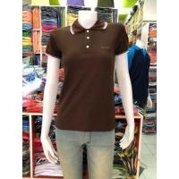 ราคา เสื้อโปโล สีเลือดหมูคอคลีปขาว (7993672411)