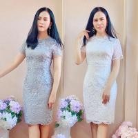 ราคา ชุดเดรสลูกไม้แขนสั้น สีขาว,สีเทา แต่งโบว์ด้านหลังน่ารักๆ (19276301643)