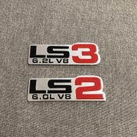 ราคา 3D อลูมิเนียม LS2 LS3 สติกเกอร์รถสติกเกอร์แต่งรถ LS2 6.0L V8 LS3 6.2L V8 รถ Displacement สติกเกอร์ (49909545115)