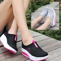 ราคา MVP ไซซ์ 36-41 รองเท้าผ้าใบเสริมส้น แฟชั่นผู้หญิง สไตล์เกาหลี เสริมส้น 6 ซม (6367493353)