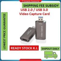 ราคา 1080p/4k USB 2.0/3.0 HDMI Audio Video Capture Card เกมกล่องบันทึกสําหรับคอมพิวเตอร์ Youtube OBS Live Streaming HDMI (27060388906)