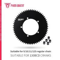 ราคา PASS QUEST ใบจานหน้าจักรยาน 130BCD ใบจานเดี่ยวกลม ขนาดฟัน 42/44/46/48/50/52/54/56/58T ฟันแบบ Narrow wide (10519735977)