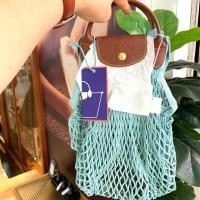 ราคา กระเป๋าตาข่าย longchamp filet Size L ป้าย king power ของแท้ (42428526052)