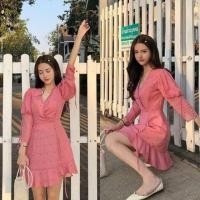 ราคา ป้ายgrace เดรสสีชมพูลายจุด งานคุณภาพ (2031380172)