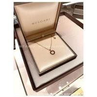 ราคา BVLGARI Hollow Round_disc Necklace ดีไซน์วงกลมว่างเปล่า กะทัดรัฐ ประดับเพชรขาวและพลอยแดง เคลือบเงิน (41630802201)