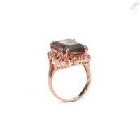 ราคา แหวนไหมคำเอมเมอรัลคัทEmerald-Cut Rutilated Quartz Ring (46460721897)