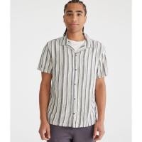 ราคา KEMEJA Aeropostale เสื้อเชิ้ตผ้าลินินลายทางแขนสั้น (28788363525)