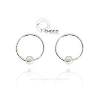 ราคา (S925) ต่างหูเงินแท้ ต่างหูห่วง ตุ้มหูห่วง เงินแท้ Sterling Silver Hoop Earrings (67062888)