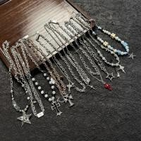 ราคา จี้สร้อยคอนามธรรมแบบ Layered Chains Star Cross สไตล์Hip-hop และ Punk สำหรับผู้ชาย (55552364901)