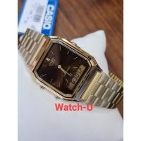 ราคา Casio Standard นาฬิกาข้อมือ สายสแตนเลส สีทอง AQ-230 รุ่น AQ-230GA-5A (55710613347)