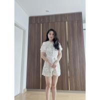 ราคา จั๊มสูทขาสั้น ลูกไม้สีขาว (19839625015)