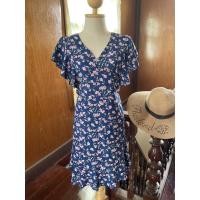 ราคา ชุดเดรสลายดอก ชุดเดรสใส่ทำงาน ชุดเดรสแขนระบาย (14658921131)
