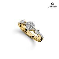 ราคา Jubilee Diamond แหวนเพชร Mini Three Stone Halo Ring เพชรแท้ เพชรน้ำ 99 (20286191474)