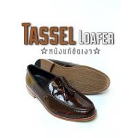 ราคา Tassel Loafer พื้นไม้ เปลี่ยนไซส์ฟรี รองเท้าคัชชูหนังแท้ สีน้ำตาล สไตล์เกาหลี รุ่นพรีเมี่ยม ใส่ออกงาน งานพิธีต่างๆ (40328794048)