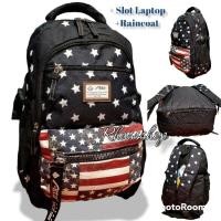 ราคา กระเป๋าเป้สะพายหลัง กระเป๋านักเรียน พิมพ์ลายธงชาติ USA ของแท้ (20968115097)