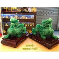 ราคา ปี่เซียะคู่สูง9.5นิ้ว รอบฐาน11*6นิ้ว เรซิ่นสีหยก (26334045019)