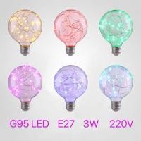 ราคา หลอดไฟเอดิสัน G95 (Led Edison Bulb) หลอดไฟวินเทจแบบประหยัดไฟ Led เน้นดวงไฟled หลายๆดวง ให้บรรยากาศเหมือนดวงดาว ไฟลวด E27 (11818365860)