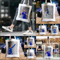 ราคา กระเป๋าผ้าแคนวาส ลายนักฟุตบอล เชลซี Chelsea canvas tote bags ลายภาพวาดสเก็ตสีน้ำ บนลายเหล็กขูดขีด (19101137032)