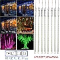 ราคา ❤ 8หลอด LED ฝนดาวตกฝน Falling String ไฟกลางแจ้งกันน้ำไฟประด (28908015482)