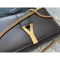 ราคา YSL WOC 9” สีน้ำตาล สายทองสวย ของแท้100% สายถอดเป็นคลัสได้ ใส่ iphone11ได้ (5747877887)