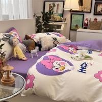 ราคา Girly Heart น่ารักเพชรกระต่ายเตียงสีแดงชุดสี่ชิ้นผ้าฝ้ายผ้านวมแผ่นปกหอพักนักเรียนชุดสามชิ้น (25885217767)