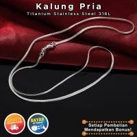 ราคา สร้อยคอผู้ชายไทเทเนียม Cool Elegant Luxury เกาหลีแบนแบนสแตนเลสแท้ Silver Kekin รุ่น (25241165025)