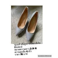 ราคา รองเท้าส้นสูงกากเพชรสีน้ำเงินเบอร์ 40 มือสอง (18893914191)