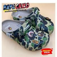 ราคา รองเท้าแตะ BAPE CAMO สไตล์ Cr...ocs ลายทหาร ใส่สบาย สายแฟชั่น Hype [มี 4 สี] (52657637252)