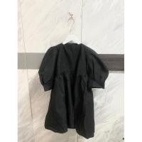 ราคา เดรสสีดำ แขนพอง ผ้านูน (23341681528)