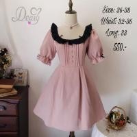 ราคา เดรสญี่ปุ่นมือสอง deary ชมพูดำ (18681446738)