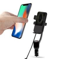 ราคา 10W Wireless Charger Dual-USB Qi Cigarette Lighter Smart Car Charger With Phone Holder in Car Holder for iPhone Samsung (20849253961)