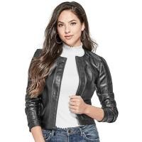 ราคา GUESS ivone moto แจ็คเก็ตหนัง - สีดํา (7185968351)