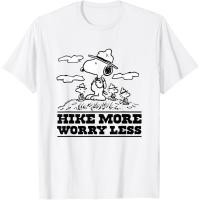 ราคา Harajuku Funny Peanuts - Snoopy & Woodstock Hike More Worry Less T Shirt (41780401202)