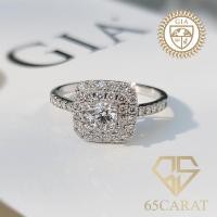 ราคา 65Carat - แหวนเพชรน้ำ100 มีใบเซอร์ GIA เพชรรวมเกือบ 1 กะรัตสินค้าราคาพิเศษจากโรงงานผลิตโดยตรง ทองคำแท้9K{37.5% รหัสGIA07 (4031425386)