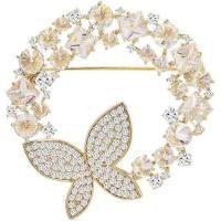 ราคา เข็มกลัดผีเสื้อทอง 14K พร้อมคริส탈และมุกธรรมชาติ เพิ่มความหรูหราให้เครื่องแต่งกาย (51707758040)