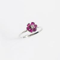 ราคา แหวนเงินแท้ 925 Blooming Rose ฝังพลอยทับทิมสยาม (12001053311)