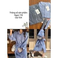 ราคา เดรสเชิ้ตลายริ้ว มีเข็มขัด (24725246499)