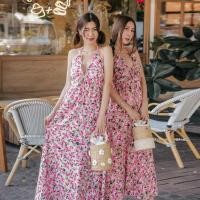ราคา somemer.overMaxi Dressลายกุหลาบทรงผูกคอ (17308845003)