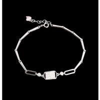 ราคา สร้อยข้อมือผู้หญิงเงิน 925 ชุบทองขาว-ทนสนิม-เครื่องประดับสตรี (44101180404)