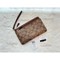 ราคา พร้อมส่งกระเป๋าคล้องมือ Coach 2ซิป C5576 Double zip wallet in signature canvas(IME74 (25344669265)
