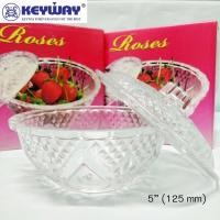 ราคา พร้อมส่ง ชุดชามแก้วพร้อมฝาปิด [5 นิ้ว] ลายกุหลาบ Keyway (10417545085)