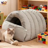 ราคา Perfk [ผลประโยชน์] หนาแมวรังที่ถอดออกได้ถ้ําแมวเตียงเก้าอี้นอนตุ๊กตาสําหรับลูกแมวถุงนอนที่อบอุ่นในร่มใช้ (54603772784)
