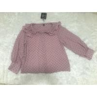 ราคา เสื้อเชิ้ตปกระบายแขนยาวสีชมพูผ้าชีฟอง (4251165618)